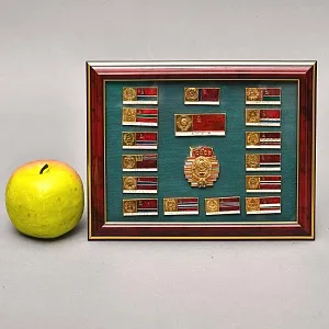 Коллекционное Панно - Картина -  Значки «Гербы и Флаги СССР», вторая половина ХХ века. 