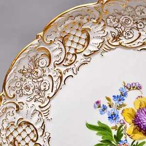 Коллекционное Фарфоровое Блюдо - Тарелка «Летние Цветы», MEISSEN / МЕЙСЕН Германия - 1990 год.