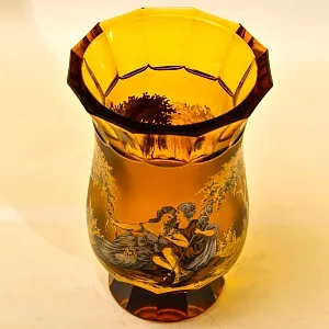 Авторская Коллекционная Ваза - Кубок «Свидание», Хрусталь OERTEL & Co, Богемия.