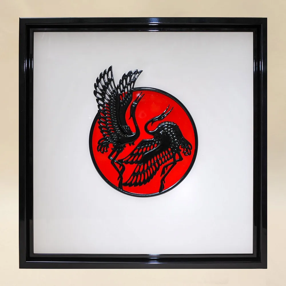 Редкость!!! Картина - Панно - Барельеф «Журавли - страны восходящего Солнца» Япония -1980 год.