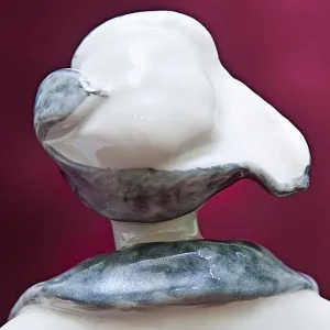 Коллекционная Авторская Фарфоровая статуэтка «Мальчик с коньками», ЛФЗ СССР 1958 год.