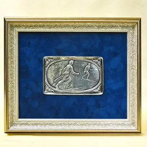 Настенное Панно - Картина - Барельеф «Серебряные Лыжи» Германия -1926 год.