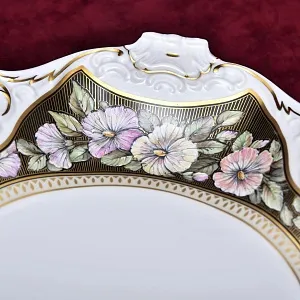 Сервировочное Фарфоровое Блюдо -Тарелка с ручками, KAISER Porzellan Германия, конец ХХ века.