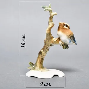 Коллекционная Фарфоровая статуэтка «Птица. Птенец на ветке», Hutschenreuther Германия, 1955 - 1968 годы.