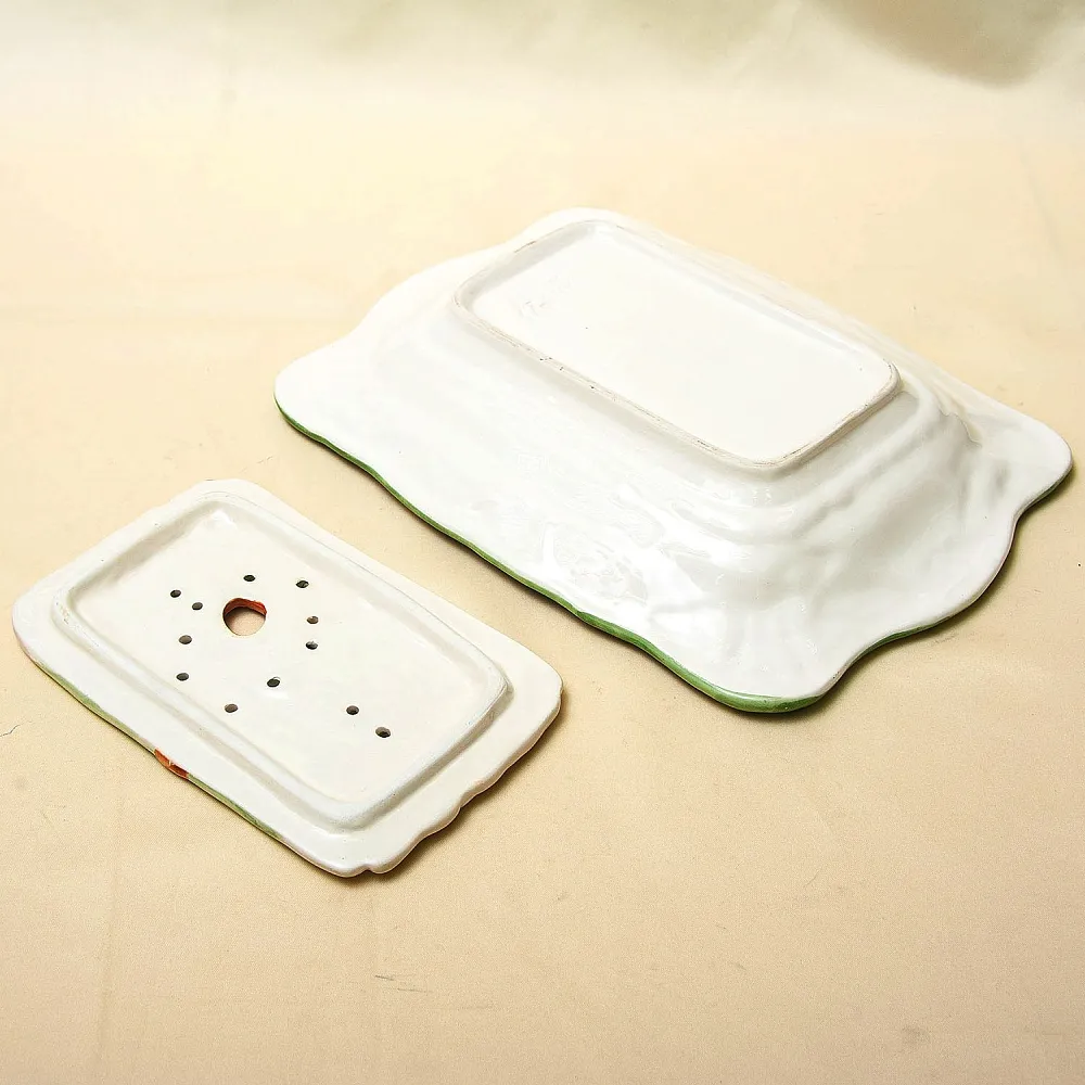 Фаянсовое Сервировочное Блюдо - Судок для подачи Спаржи, Франции начало ХХ века.