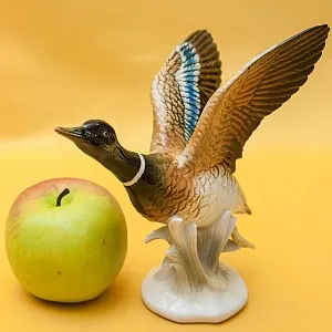 Птица - Фарфоровая статуэтка «Утка - Селезень» Н -18 см., Карл Энс / Karl Ens,  Германия, 50-е годы ХХ века.