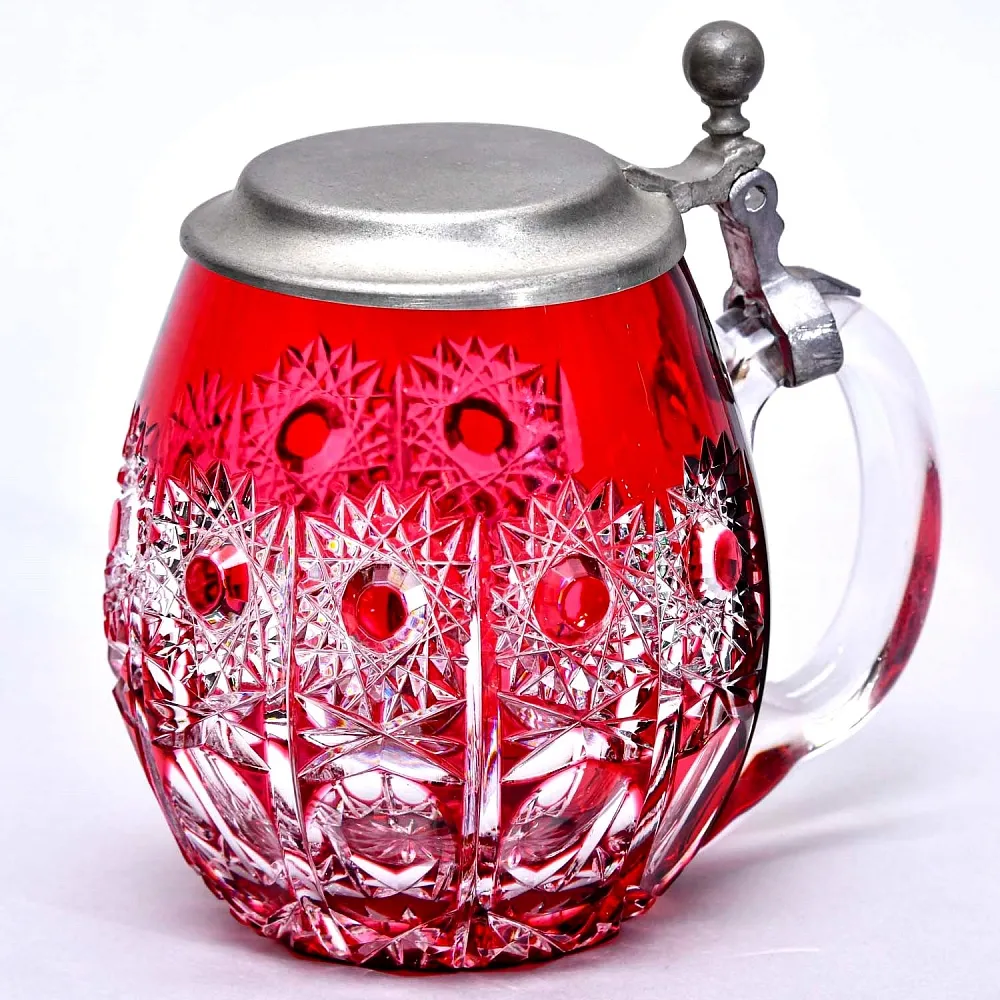 Винтажная Хрустальная Пивная Кружка с оловянной крышкой, NACHTMANN Германия, 60 гг.