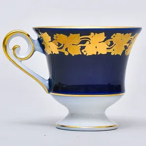 Коллекционная Фарфоровая Кофейная Пара «Золотые листья», KAISER Германия.