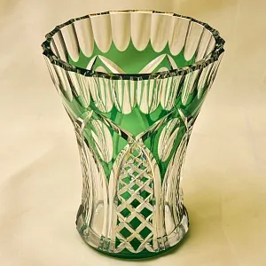 Коллекционная Ваза для цветов, цветной хрусталь, VAL SAINT LAMBERT, Бельгия.