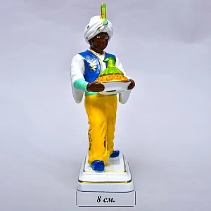 Коллекционная Фарфоровая статуэтка «Официант в голубом жилете», Neundorf Германия.