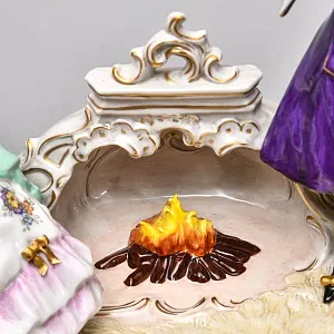 Редкость! Большая Фарфоровая статуэтка «Вечер у камина», Scheibe-Alsbach Германия, середина ХХ века.