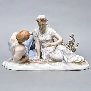 Большая Коллекционная Фарфоровая статуэтка «Затянувшаяся партия», ДФЗ Дулево Россия. 