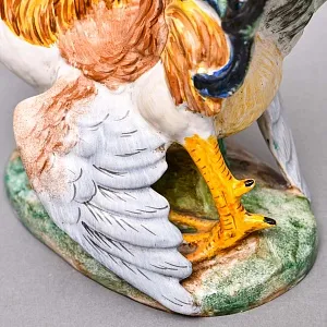 Коллекционные Парные статуэтки «Птицы. Бойцовые петухи», Фаянс, Италия - вторая половина ХХ века. 