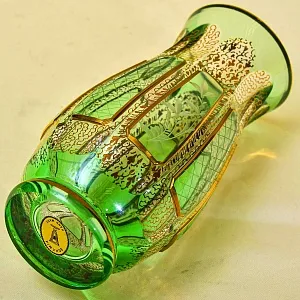 Винтажная Вазочка - Изумрудный Хрусталь, Egermann, Богемия, Чехия 70 гг.