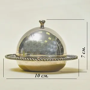 Металлическая Икорница - Соусница - Джемница с хрустальным вкладышем, Silverplate, SHEFFIELD Англия -60 -е гг.