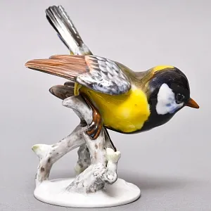 Коллекционная Фарфоровая статуэтка «Птица. Большая синица», ROSENTHAL Германия, 60-е годы ХХ века. 