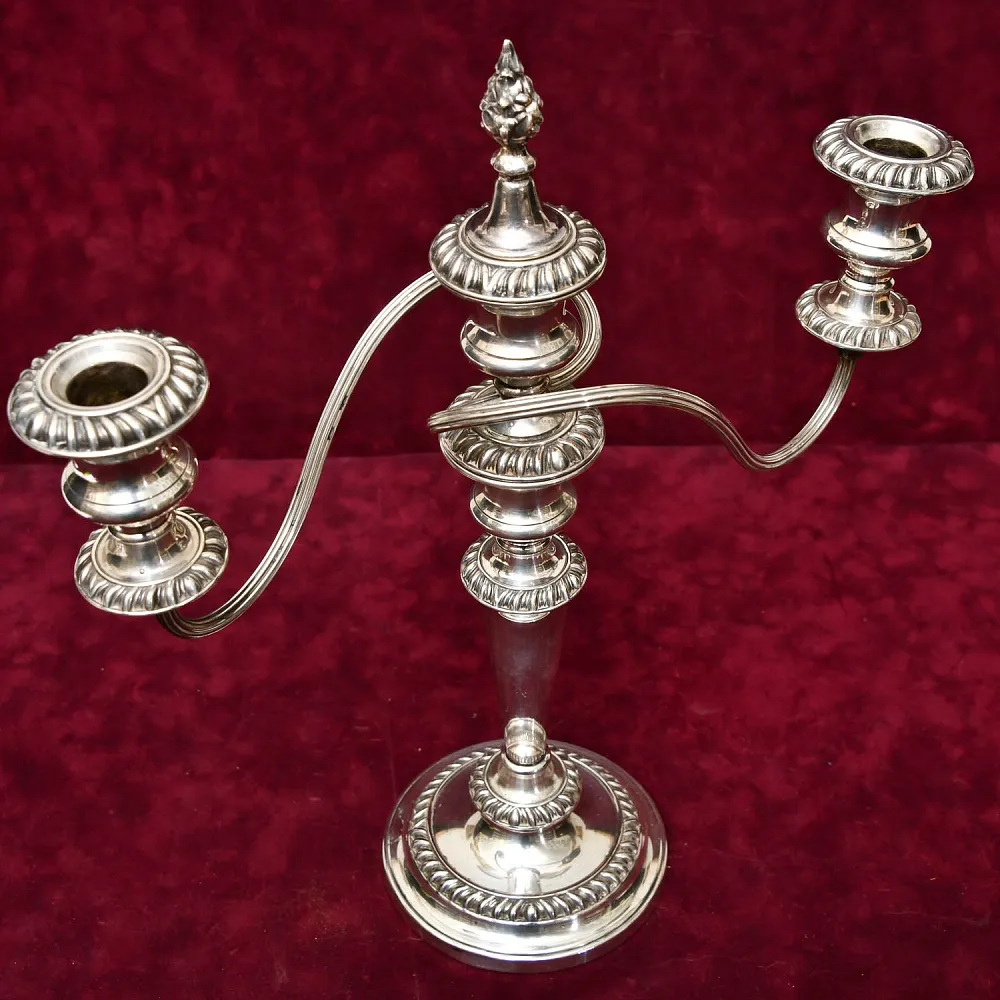 Большой Канделябр - Подсвечник на Три Свечи. Silverplate SHEFFIELD, Англия начало ХХ века.