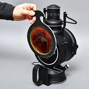 Редкость! Большой Железнодорожный Керосиновый Сигнальный Фонарь, Германия -1974 год.