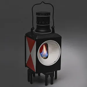 Большой Антикварный Железнодорожный Керосиновый Сигнальный Фонарь, Франция начало ХХ века.