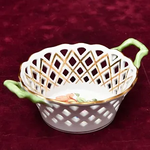 Фарфоровая Вазочка - Сухарница - Мелочевница «Букет Тюльпанов», HEREND Венгрия.