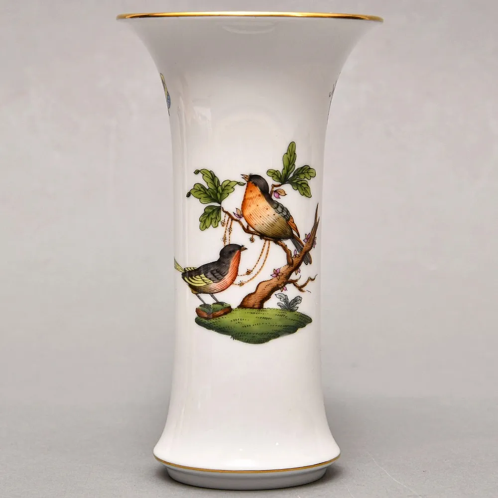 Небольшая Коллекционная Ваза для цветов «ROTHSHILD BIRDS», Фарфор Herend Венгрия.