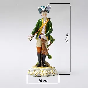 Коллекционная Фарфоровая статуэтка «Охотник с трофеем», Scheibe - Alsbach Германия 1952 - 1972 годы.