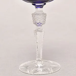 Хрустальный Бокал для вина серия «IMPERIAL» синего цвета, JOSEPHINENHUTTE Германия, 50-е годы ХХ века.