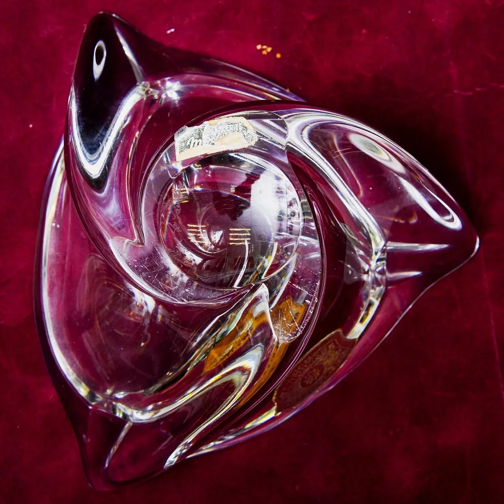 Редкость! Хрустальная Пепельница Оригинальной формы, VAL SAINT LAMBERT Бельгия - 50гг.