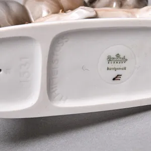 Коллекционная Фарфоровая статуэтка «Птицы. Три птенца на ветке», ROSENTHAL Германия, 50-е гг.