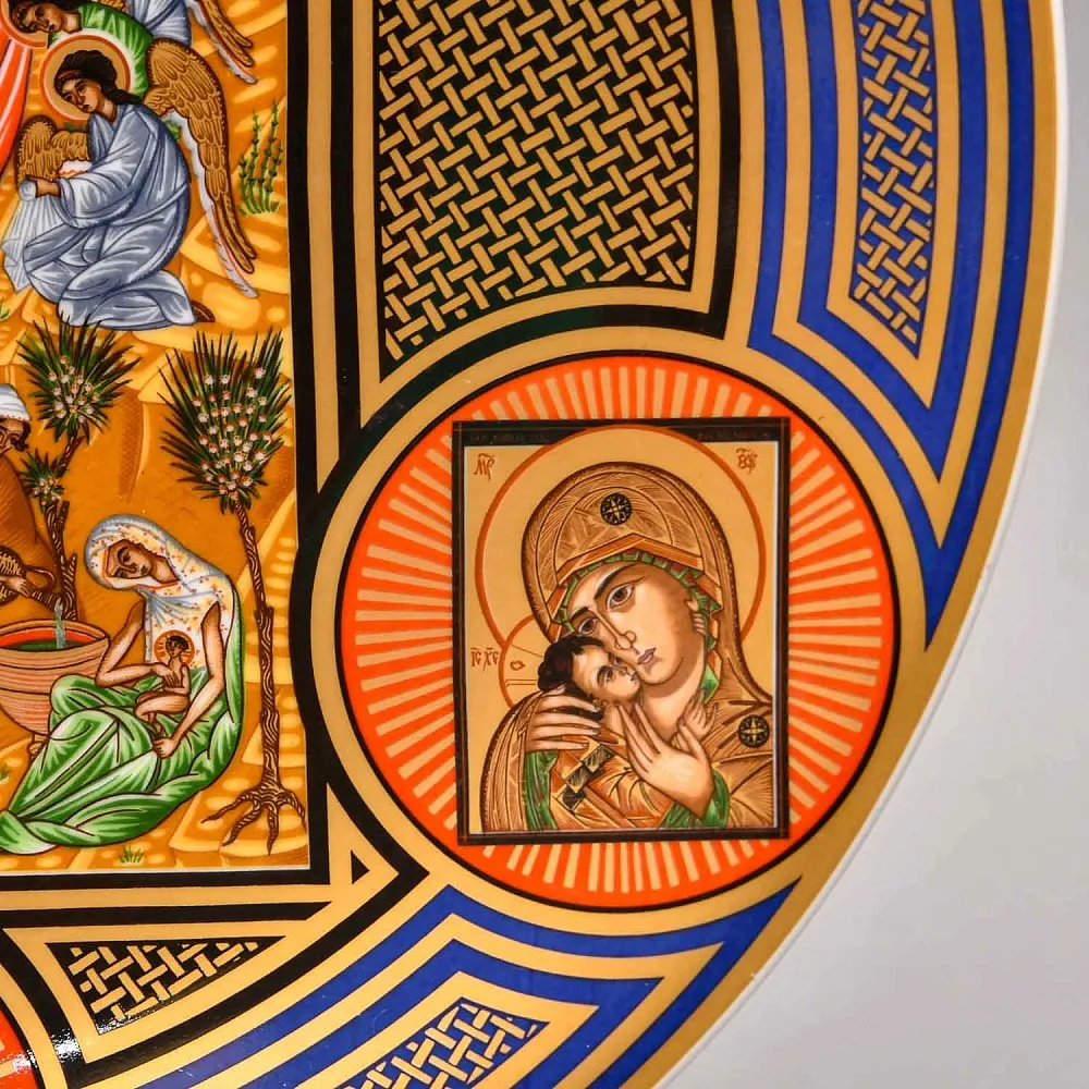 Коллекционная Фарфоровая тарелка - блюдо «Рождественская икона», Heinrich Villeroy & Boch Германия, 1980 год. 