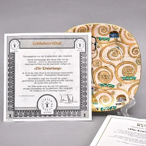 Коллекционная Тарелка «Шедевры Густава Климта. Ожидание», Фарфор Lilien Porzellan Австрия -1990 год.