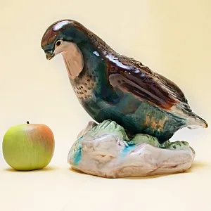 Коллекционная статуэтка «Птица - Куропатка», Фаянс ЗиК Конаково, СССР - 50е годы ХХ века.