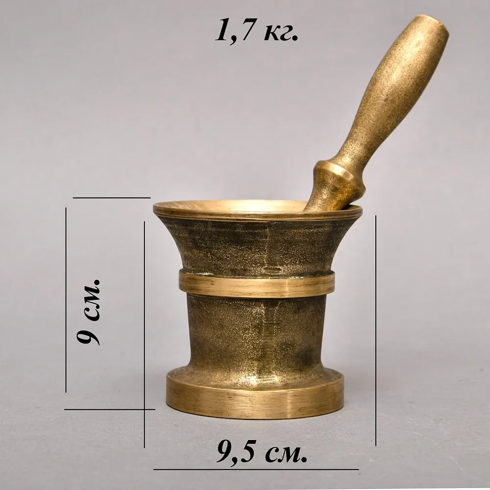 Старинная Бронзовая Ступка для размельчения сухих продуктов, СССР -70-е годы ХХ века.