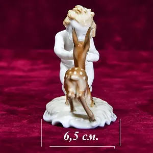 Фарфоровая статуэтка «Путти и олененок», Hutschenreuther, Германия - 1955 год..