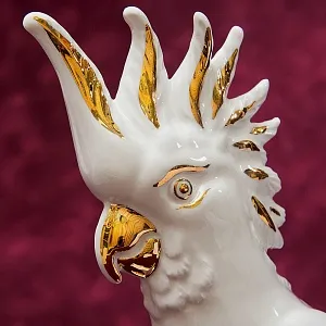 Авторская Коллекционная Фарфоровая Статуэтка «Птица -Попугай - Белый Какаду» Россия.