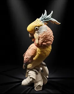 Большая Птица - Фарфоровая Статуэтка «Розово - Жёлтый Какаду» Н -36 см., Karl Ens Германия.