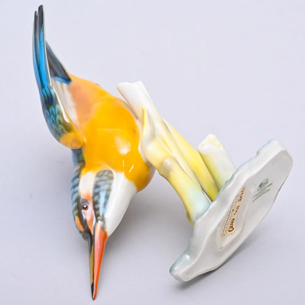 Фарфоровая Статуэтка «Птица - Зимородок», Hutschenreuther Германия, вторая половина ХХ века.