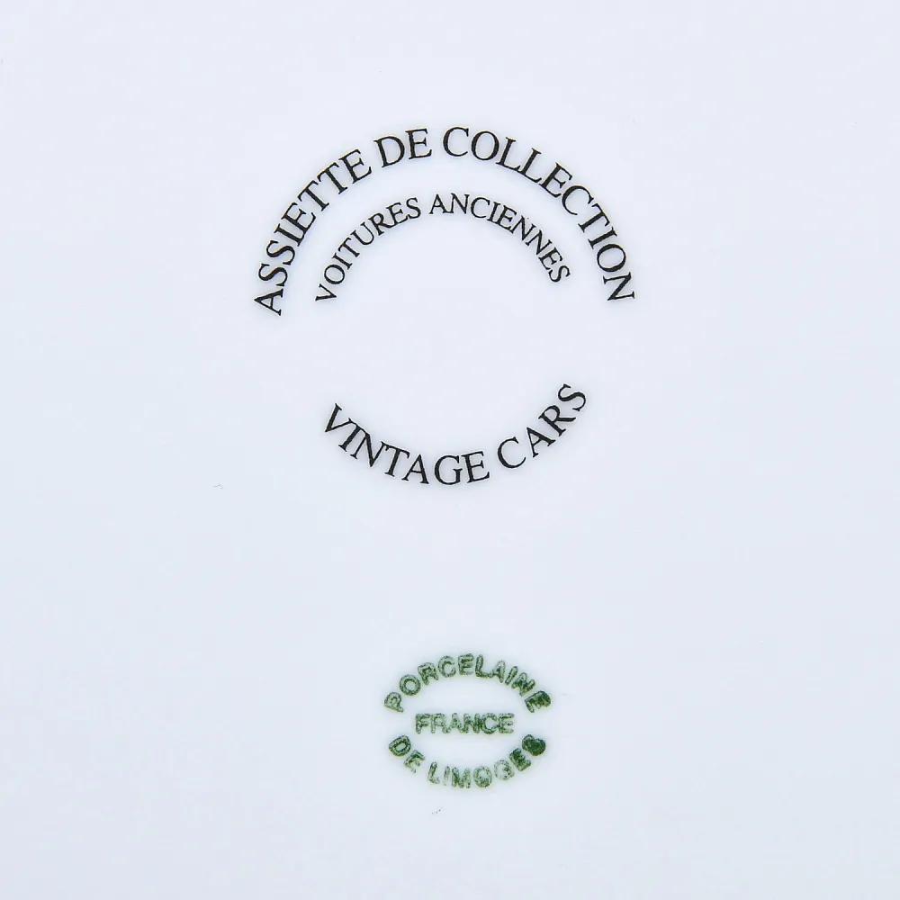 Коллекционная тарелка «Винтажный автомобиль», Фарфор Limoges / Лимож, Франция.