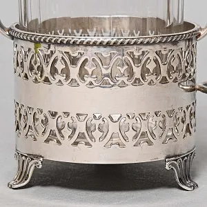 Хрустальная Емкость - Банка с крышкой для солений, Elkington & Co. Англия, SHEFFIELD.