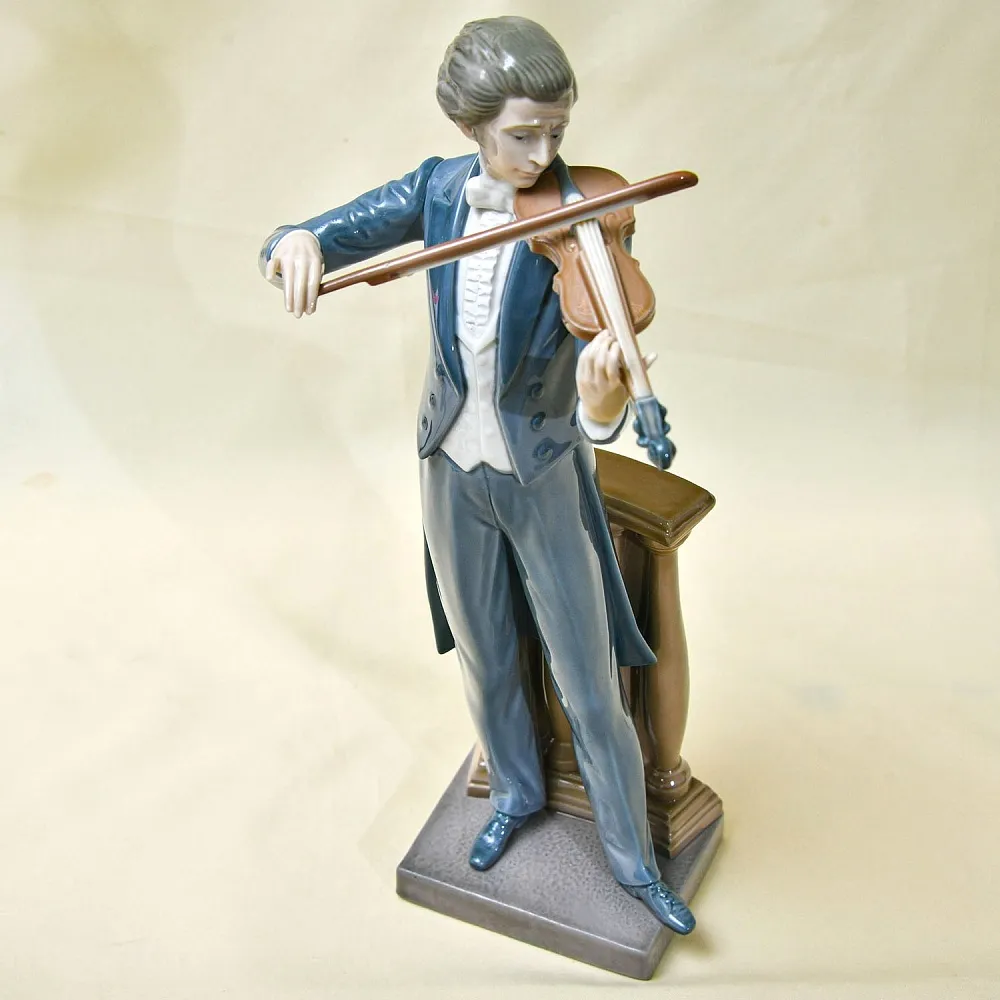 РЕДКОСТЬ! Большая Коллекционная Фарфоровая статуэтка «Музыкант - Скрипач» Lladro, Испания - 1985 год.