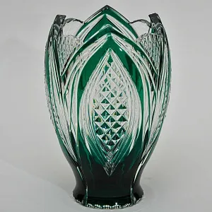 Хрустальная Ваза «Зеленый Тюльпан», VAL SAINT LAMBERT  Бельгия, середина ХХ века.