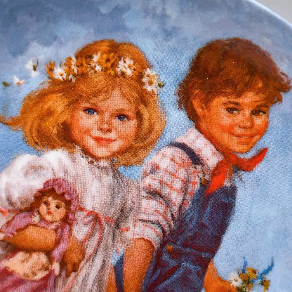 Коллекционная Фарфоровая Тарелка «Джек и Джилл. На прогулке», RECO США -1986 год. 