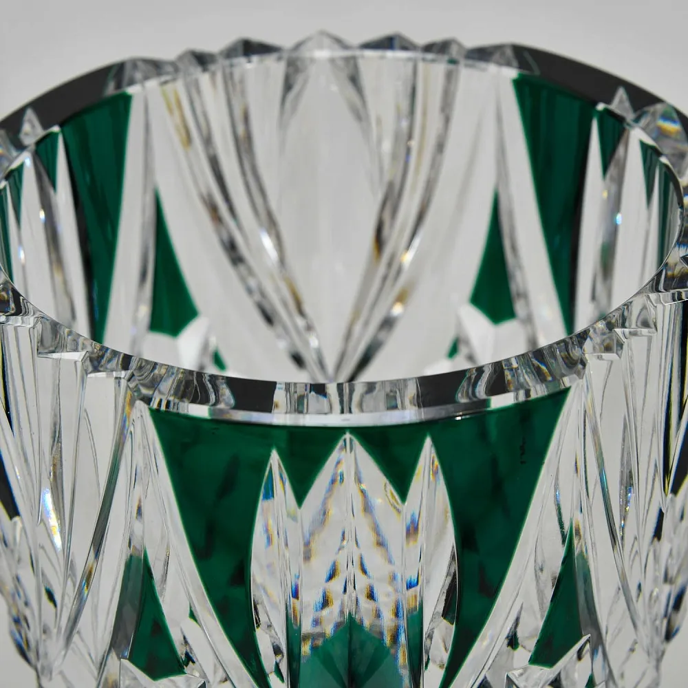 Классическая Ваза Зелёного Цвета, Хрусталь VAL SAINT LAMBERT Бельгия, середина ХХ века.