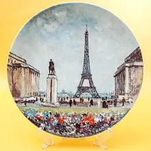  Коллекционная Тарелка «Париж - Эйфелевая Башня» Фарфор, Лимож, Limoges, Франция.