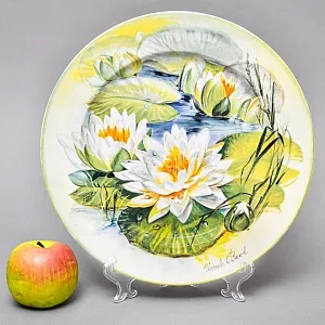 Авторская Фарфоровая Тарелка - Блюдо «Белая водная лилия», Rosenthal Германия - 2001 год.