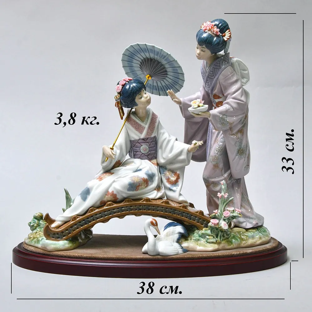 Большая Коллекционная Фарфоровая статуэтка «ВЕСНА В ЯПОНИИ», Lladro Испания -1984 год.