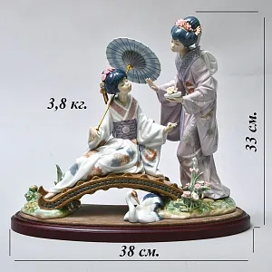 Большая Коллекционная Фарфоровая статуэтка «ВЕСНА В ЯПОНИИ», Lladro Испания -1984 год.