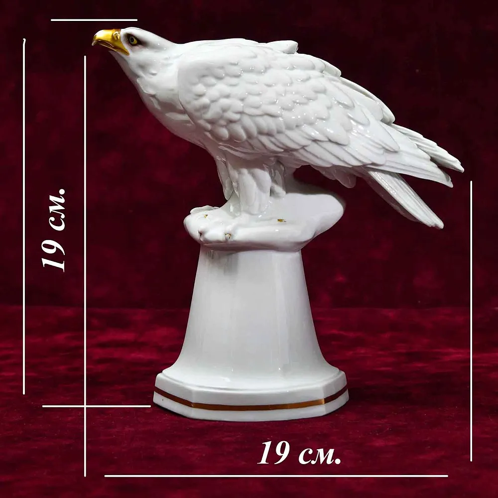 Редкость! Антикварная Фарфоровая Статуэтка «Птица - ОРЕЛ», HERTWIG Германия, 1914 - 1945 годы.