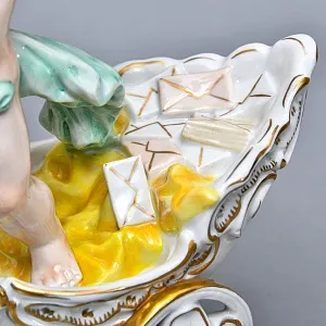 Редкая Фарфоровая Статуэтка «Путти - ПОЧТАЛЬОН», Scheibe - Alsbach, Германия середина ХХ века.