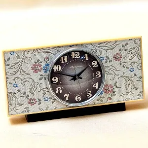 Механические Настольные Часы «МОЛНИЯ - ЧЧЗ» - Редкий Цветочный Декор - СССР -1975 год.